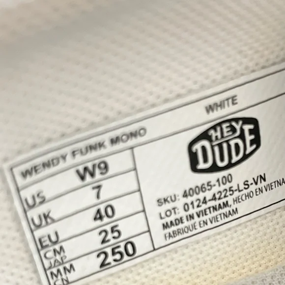 Hey Dude‎ Wendy Funk Mono White Womens Comfort Shoes Lightweight - Picture 9 of 9
